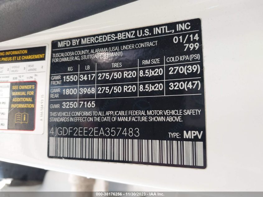 2014 MERCEDES-BENZ GL 350 BLUETEC - 4JGDF2EE2EA357483
