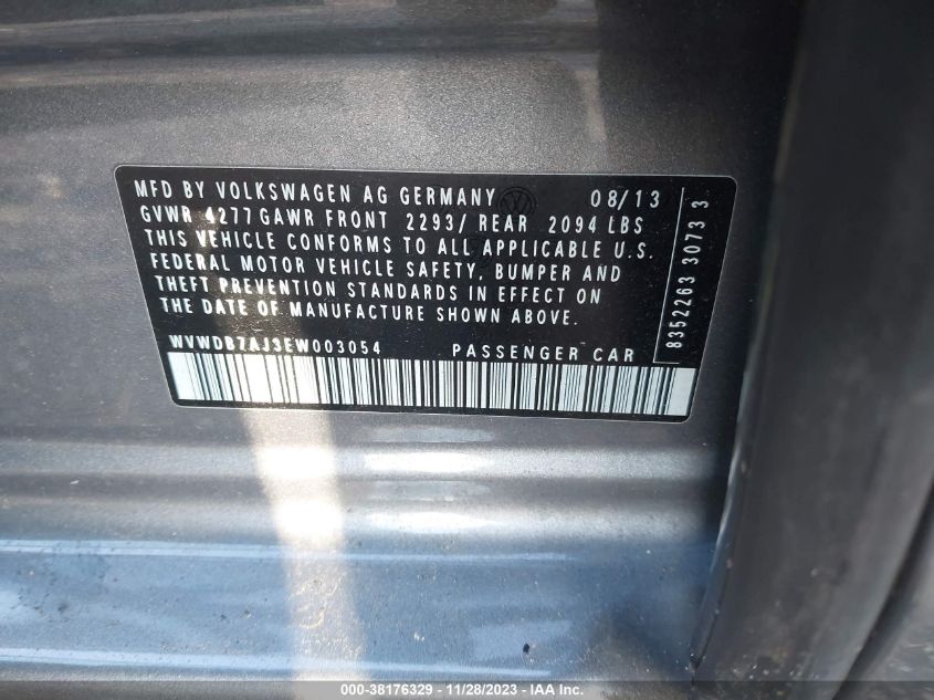 2014 VOLKSWAGEN GOLF 2.5L - WVWDB7AJ3EW003054
