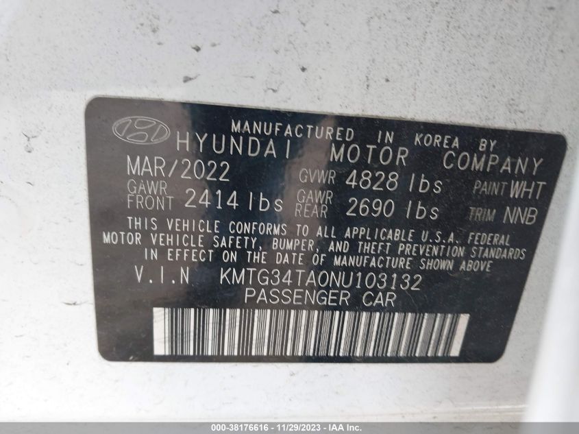 2022 GENESIS G70 2.0T AWD - KMTG34TA0NU103132