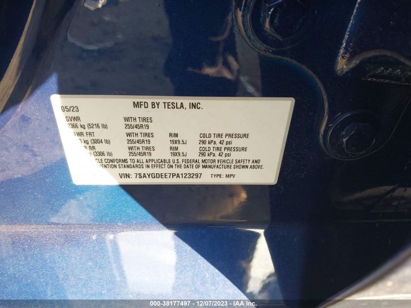 2023 TESLA MODEL Y - 7SAYGDEE7PA123297
