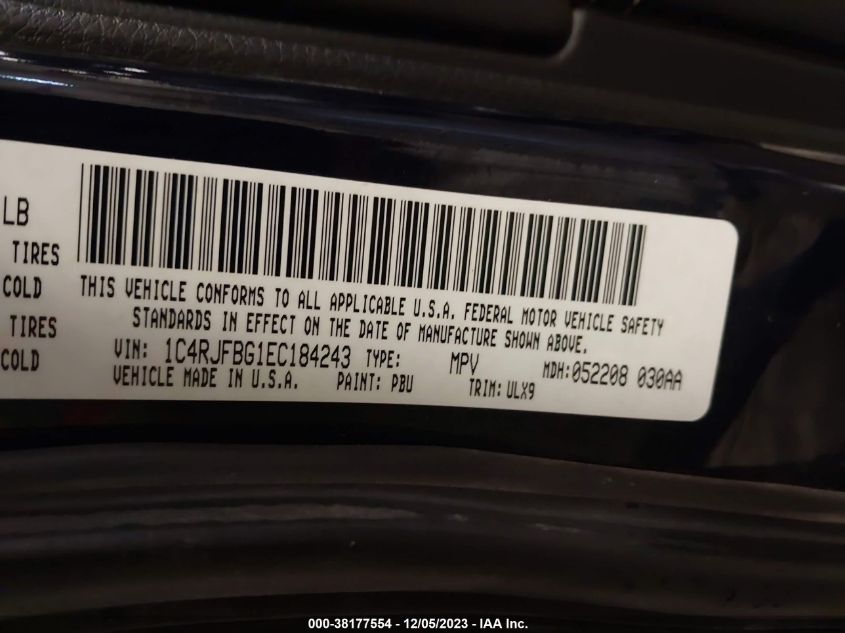 2014 JEEP GRAND CHEROKEE LIMITED - 1C4RJFBG1EC184243