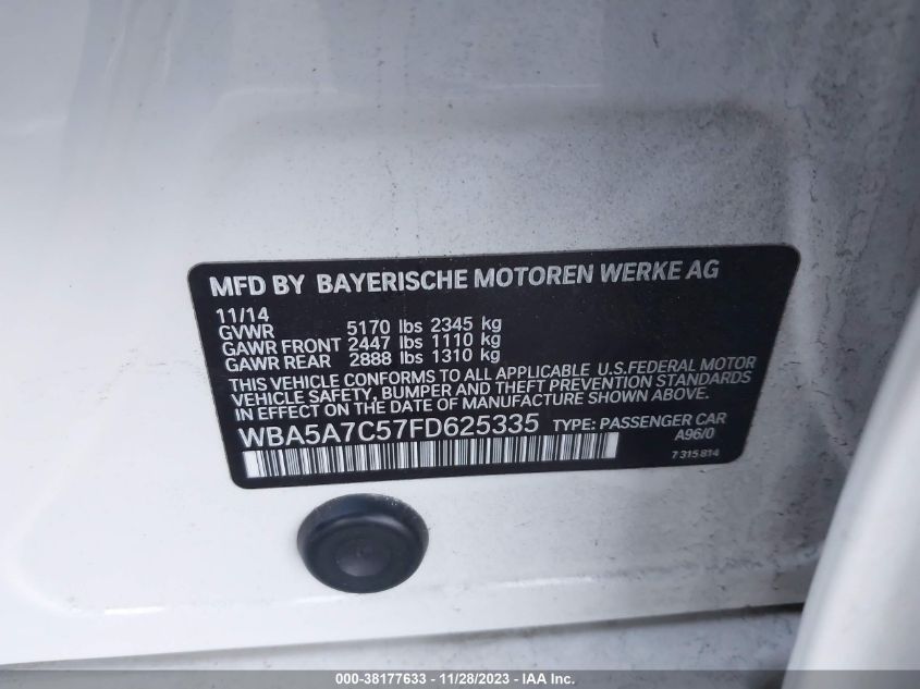 2015 BMW 528I XDRIVE - WBA5A7C57FD625335