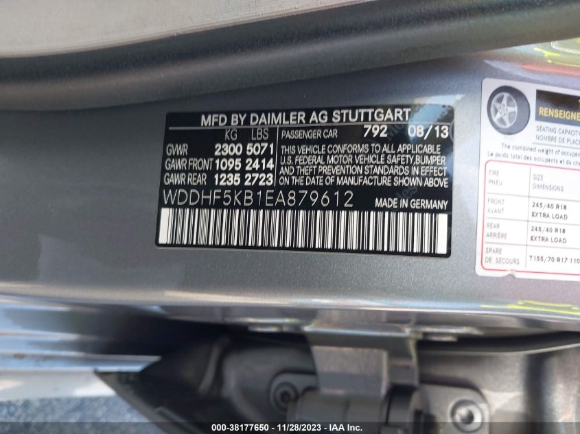 2014 MERCEDES-BENZ E 350 - WDDHF5KB1EA879612