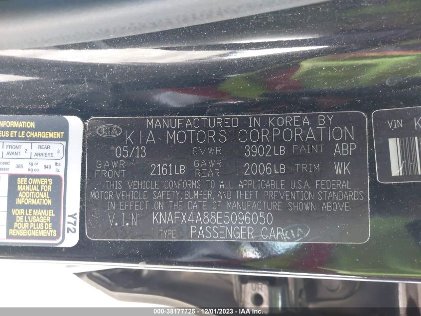 2014 KIA FORTE EX - KNAFX4A88E5096050