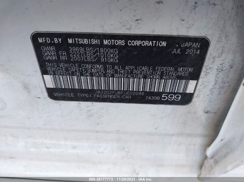 2015 MITSUBISHI LANCER ES - JA32U2FU6FU002046