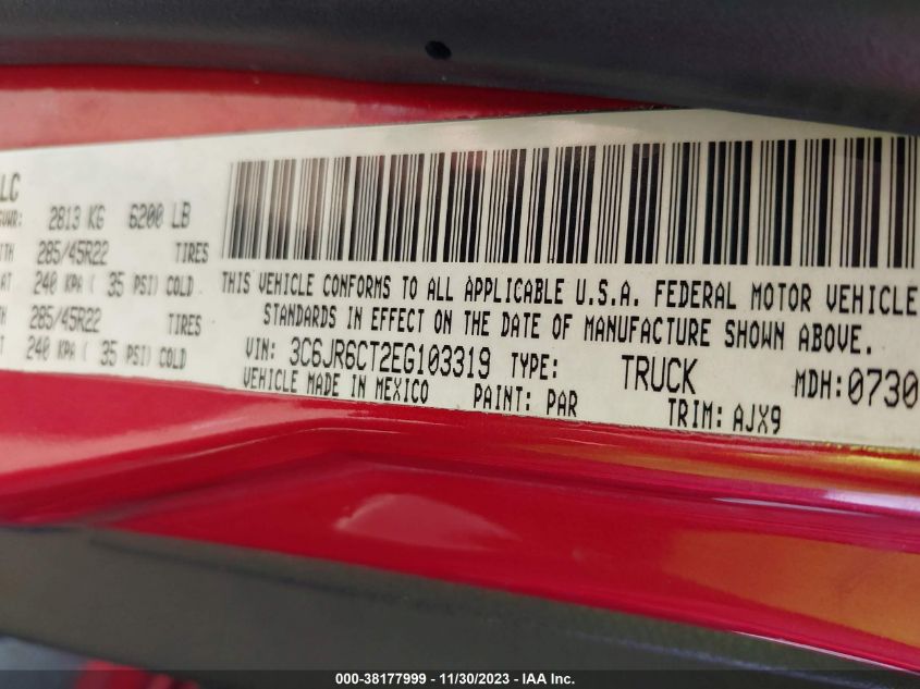 2014 RAM 1500 SPORT - 3C6JR6CT2EG103319