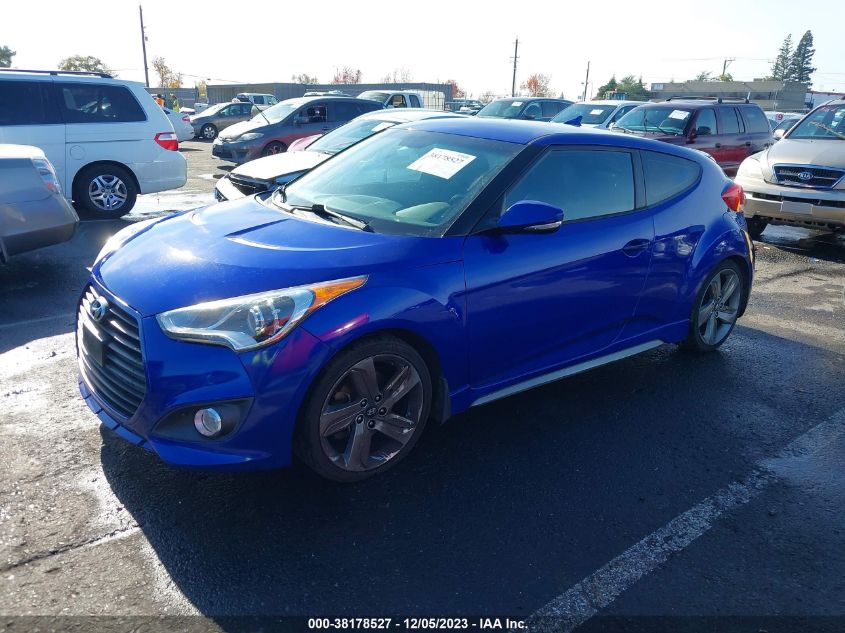 2014 HYUNDAI VELOSTER TURBO W/BLACK - KMHTC6AE8EU205823