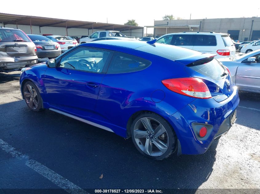 2014 HYUNDAI VELOSTER TURBO W/BLACK - KMHTC6AE8EU205823