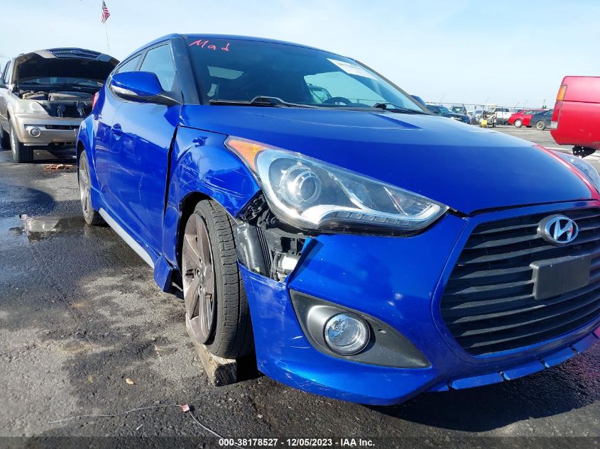 2014 HYUNDAI VELOSTER TURBO W/BLACK - KMHTC6AE8EU205823