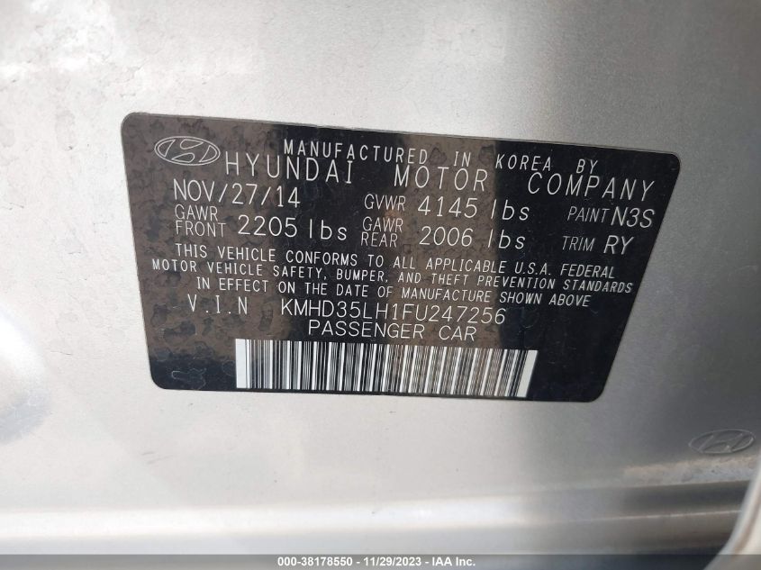 2015 HYUNDAI ELANTRA GT - KMHD35LH1FU247256