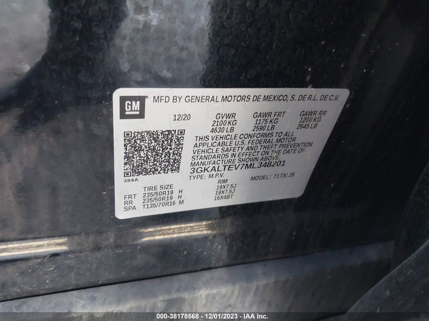 VIN 3GKALTEV7ML348201 2021 GMC TERRAIN SLE