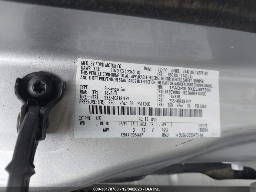 2014 FORD FOCUS ST ST - 1FADP3L9XEL457290