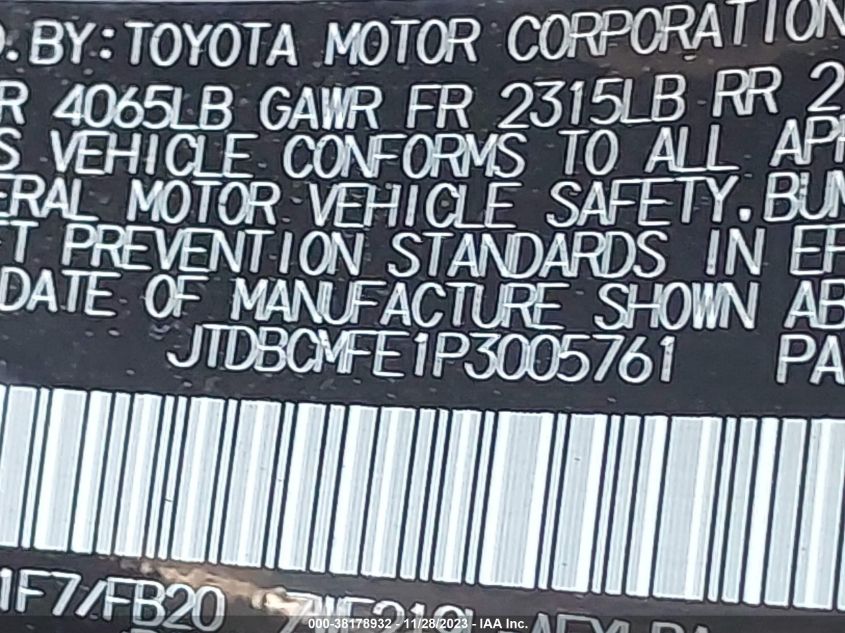 2023 TOYOTA COROLLA HYBRID LE - JTDBCMFE1P3005761