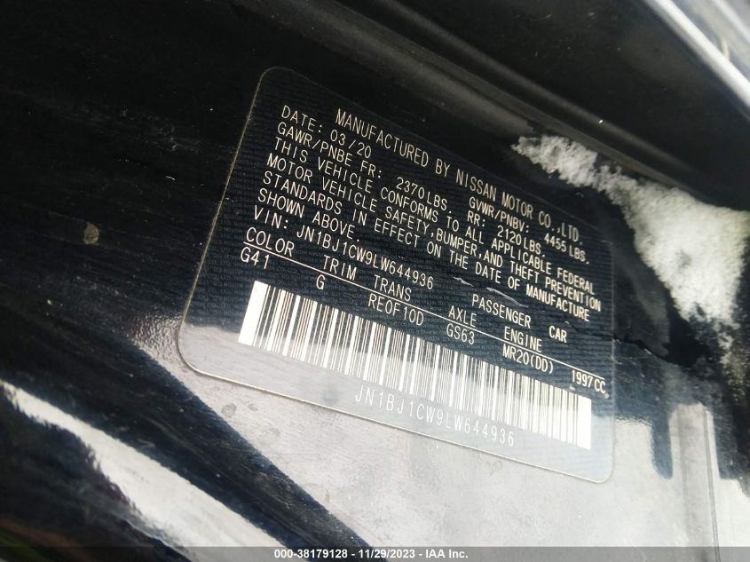 2020 NISSAN ROGUE SPORT S/SV/SL - JN1BJ1CW9LW644936