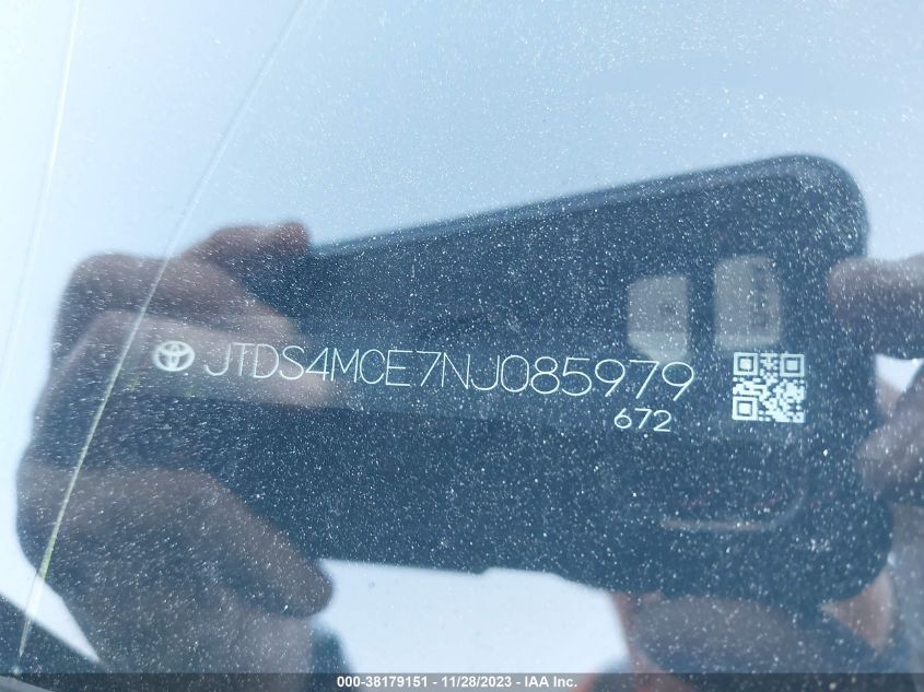 2022 TOYOTA COROLLA SE/NIGHT SHADE - JTDS4MCE7NJ085979