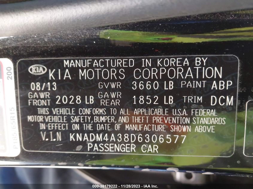 2013 KIA RIO LX - KNADM4A38D6306577