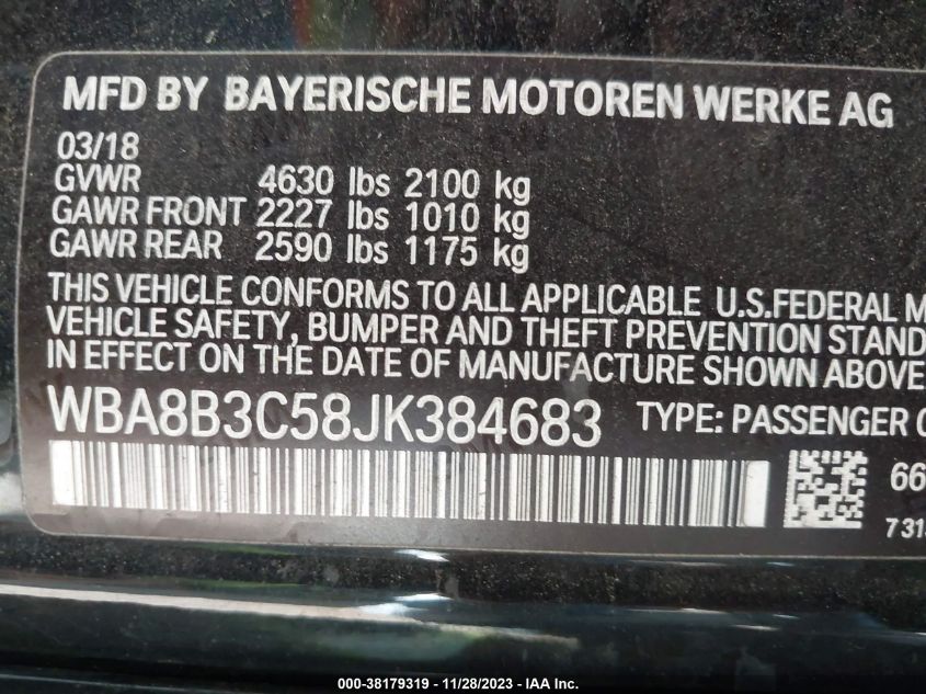 2018 BMW 340I - WBA8B3C58JK384683