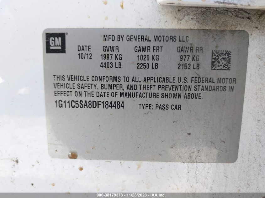 2013 CHEVROLET MALIBU 1LT - 1G11C5SA8DF184484