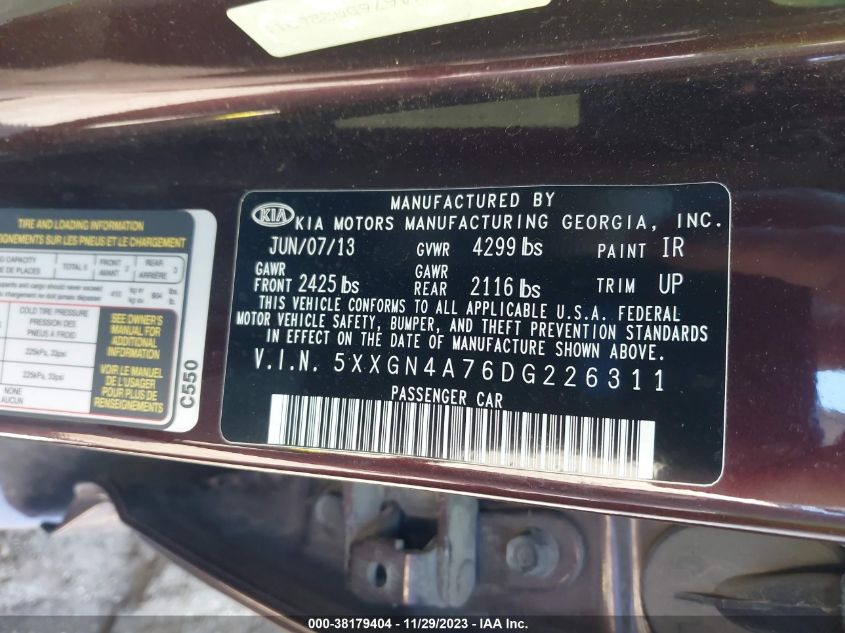 2013 KIA OPTIMA EX - 5XXGN4A76DG226311