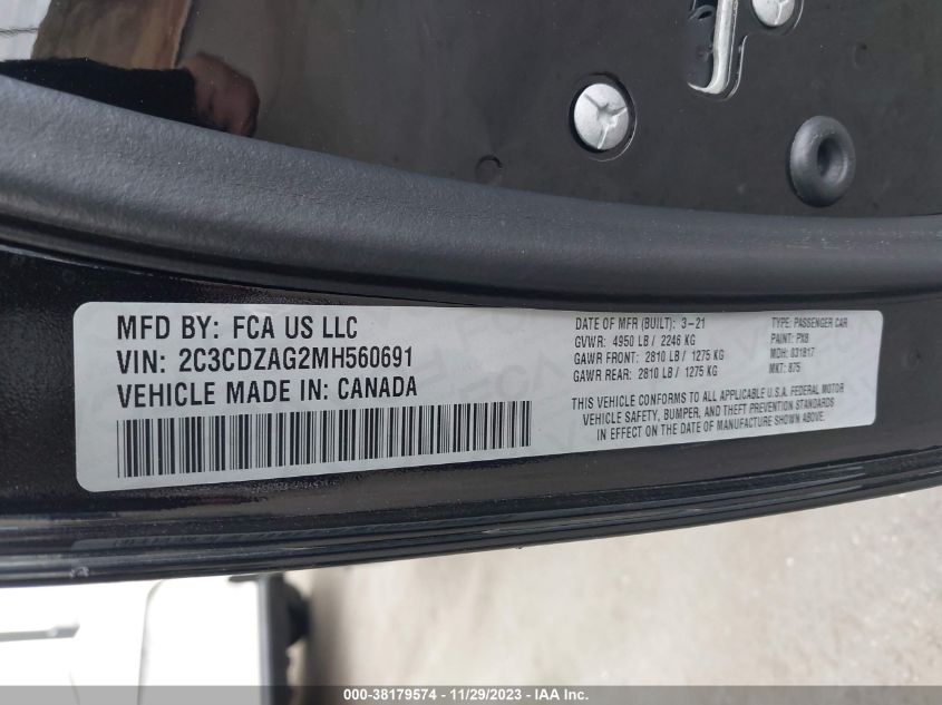 2021 DODGE CHALLENGER SXT - 2C3CDZAG2MH560691