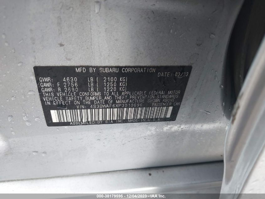 2023 SUBARU LEGACY PREMIUM - 4S3BWAF6XP3010696