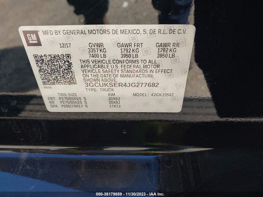 2018 CHEVROLET SILVERADO 1500 1LZ - 3GCUKSER4JG277682