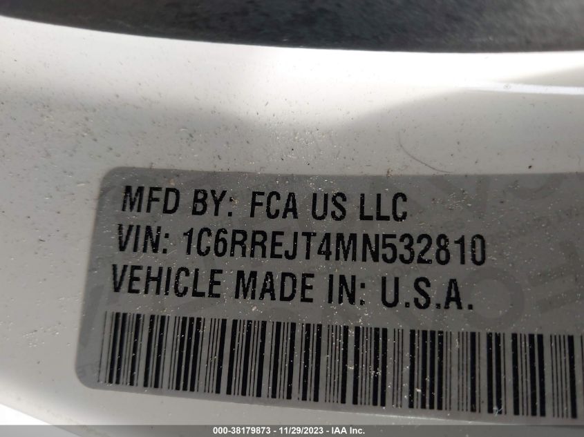 2021 RAM 1500 LARAMIE - 1C6RREJT4MN532810