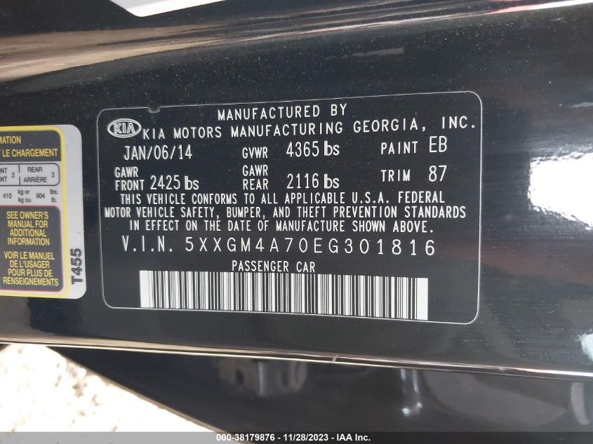 2014 KIA OPTIMA LX - 5XXGM4A70EG301816