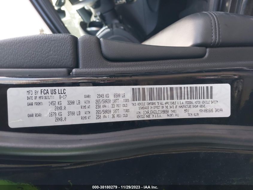 2018 JEEP GRAND CHEROKEE ALTITUDE 4X2 - 1C4RJEAG3JC109890