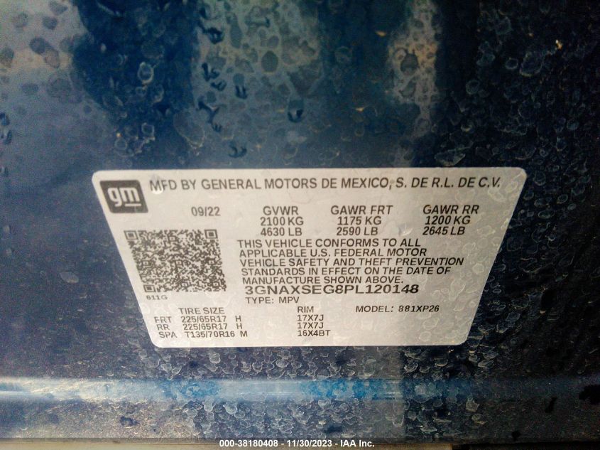 2023 CHEVROLET EQUINOX AWD LS - 3GNAXSEG8PL120148