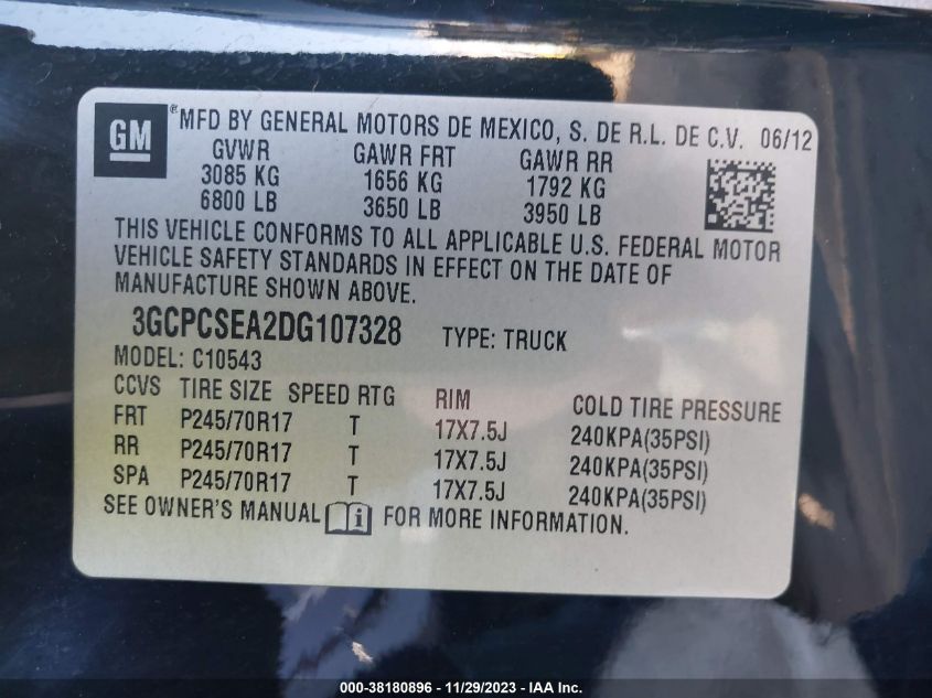 2013 CHEVROLET SILVERADO 1500 LT - 3GCPCSEA2DG107328