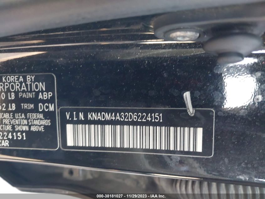2013 KIA RIO LX - KNADM4A32D6224151