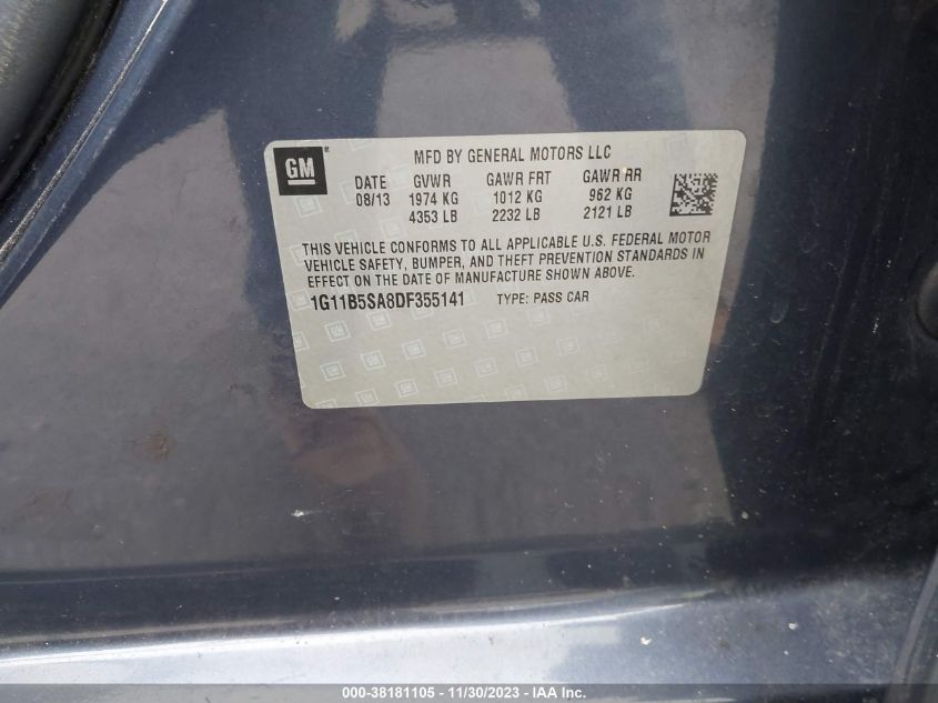 2013 CHEVROLET MALIBU 1LS - 1G11B5SA8DF355141