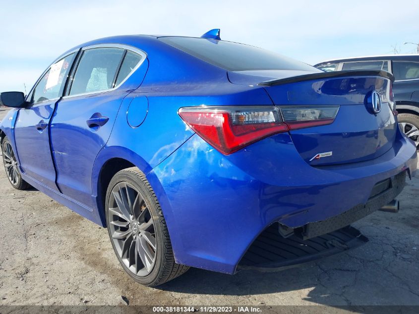 2019 ACURA ILX PREMIUM A-SPEC/TECHNOLOGY - 19UDE2F88KA006445