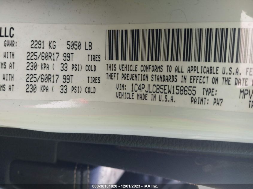 2014 JEEP CHEROKEE LATITUDE - 1C4PJLCB5EW158655