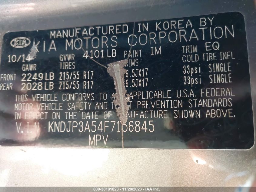 2015 KIA SOUL + - KNDJP3A54F7156845