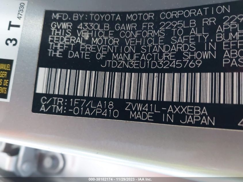 2013 TOYOTA PRIUS V - JTDZN3EU1D3245769