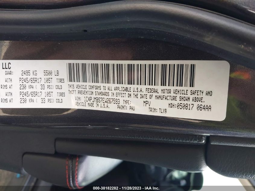 2014 JEEP CHEROKEE TRAILHAWK - 1C4PJMBS7EW267593