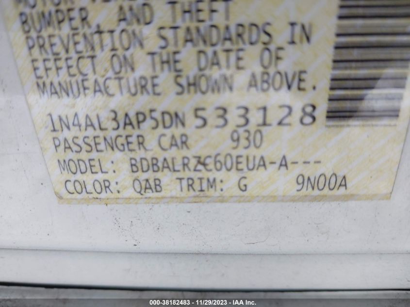 2013 NISSAN ALTIMA 2.5/S/SV/SL - 1N4AL3AP5DN533128