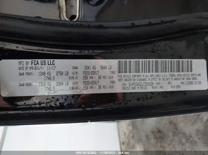 2018 DODGE JOURNEY - 3C4PDEAG3JT254330