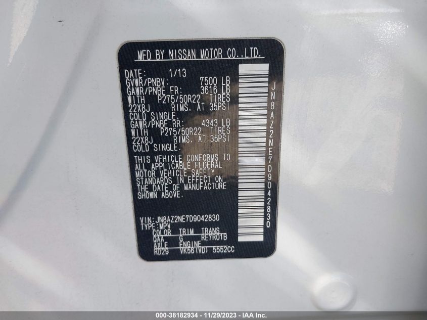 2013 INFINITI QX56 JN8AZ2NE7D9042830