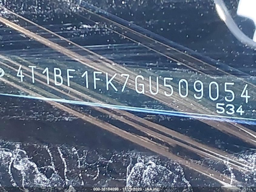 2016 TOYOTA CAMRY LE/XLE/SE/XSE - 4T1BF1FK7GU509054