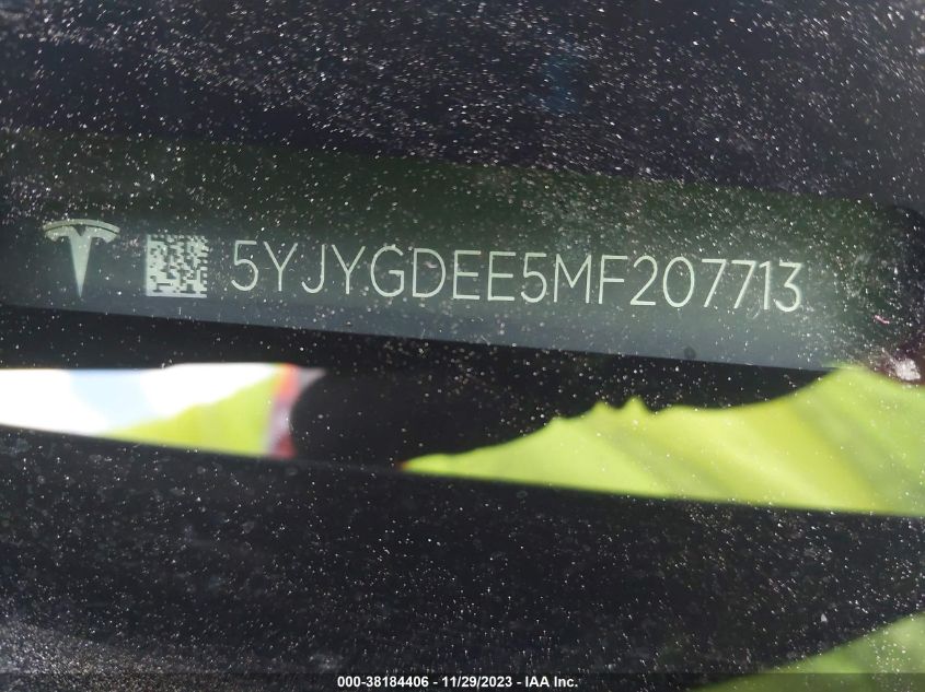 2021 TESLA MODEL Y - 5YJYGDEE5MF207713
