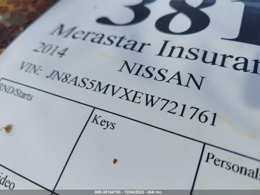 2014 NISSAN ROGUE SELECT S - JN8AS5MVXEW721761