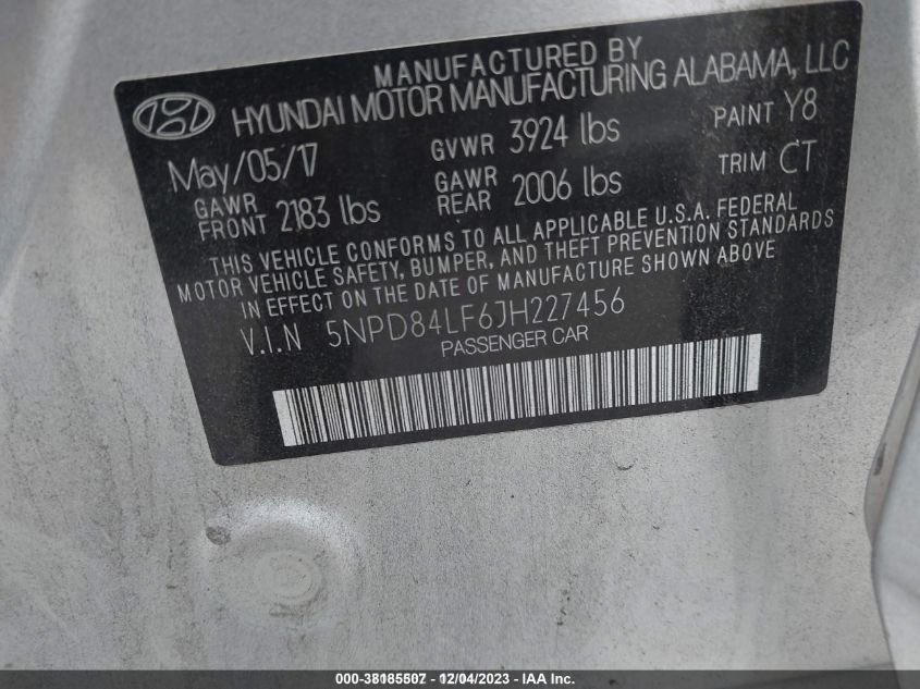 2018 HYUNDAI ELANTRA SEL - 5NPD84LF6JH227456
