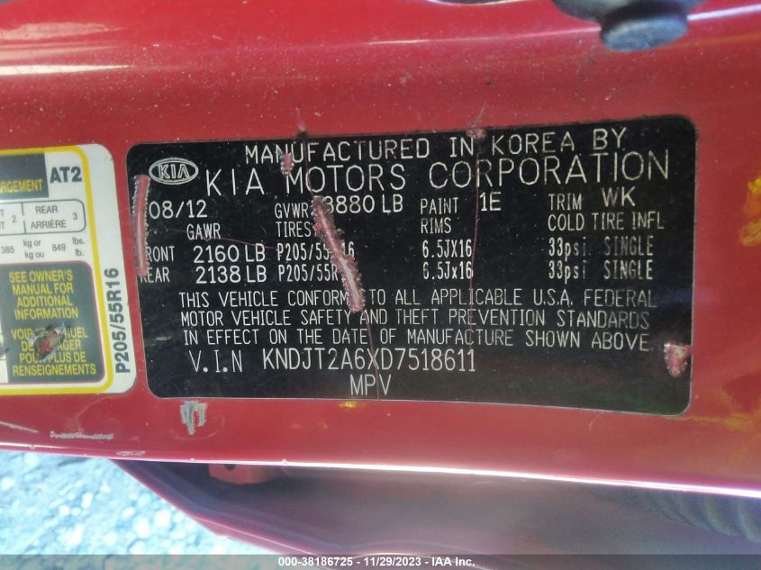 2013 KIA SOUL + - KNDJT2A6XD7518611