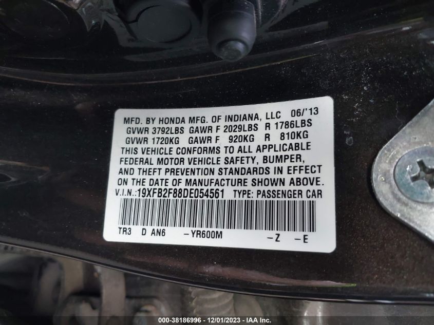 2013 HONDA CIVIC EX - 19XFB2F88DE054561