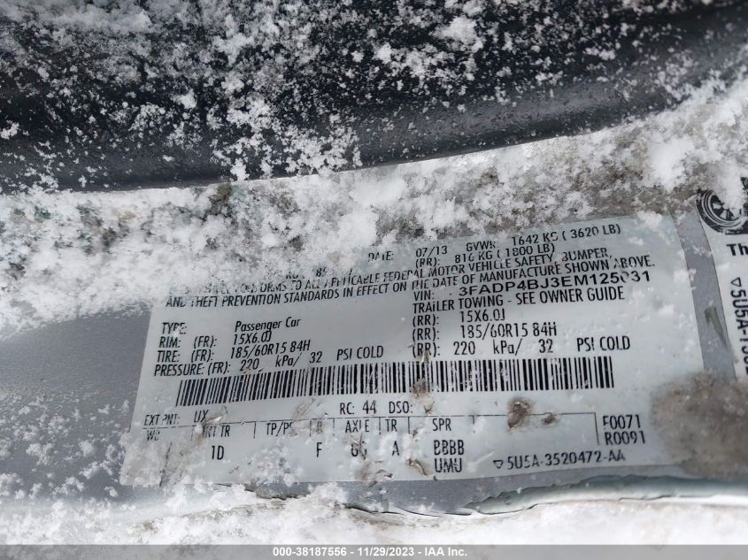 2014 FORD FIESTA SE - 3FADP4BJ3EM125031