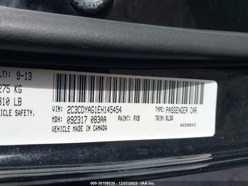 2014 DODGE CHALLENGER SXT - 2C3CDYAG1EH145454