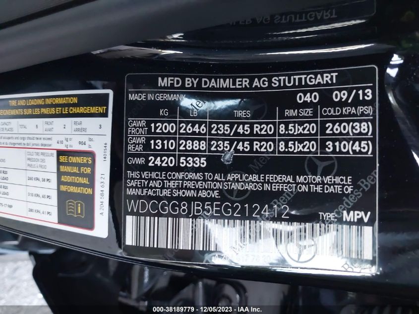 2014 MERCEDES-BENZ GLK 350 4MATIC - WDCGG8JB5EG212412